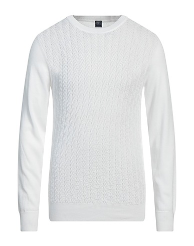 FEDELI Pullover Weiß 100% Baumwolle