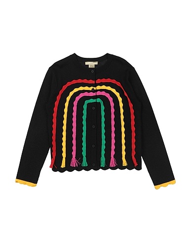 STELLA McCARTNEY KIDS Cardigan Black 73% Cotton, 20% Viscose, 4% Wool, 3% Metallic fiber