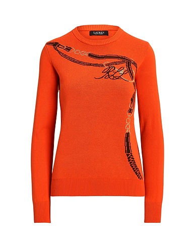POLO RALPH LAUREN プルオーバー BELTING-MOTIF COTTON-BLEND SWEATER
 オレンジ コットン 52% / レーヨン 33% / レーヨン 15%