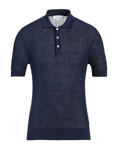 GRAN SASSO プルオーバー ネイビー リネン 68% / コットン 32%