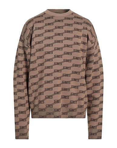 BALENCIAGA Jumper Light brown 41% Cotton, 28% Wool, 21% Polyester, 9% Polyamide, 1% Elastane