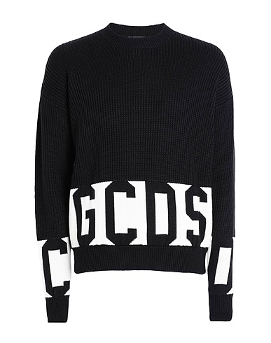 GCDS Jumper Black 50% Wool, 50% Acrylic