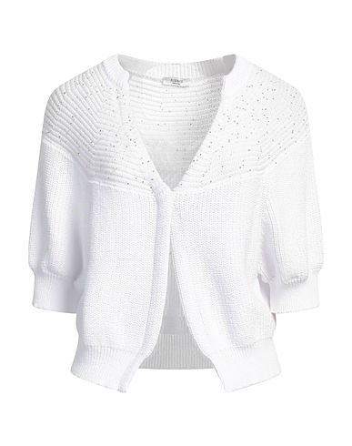PESERICO Strickjacke Weiß 100% Baumwolle, Polyester