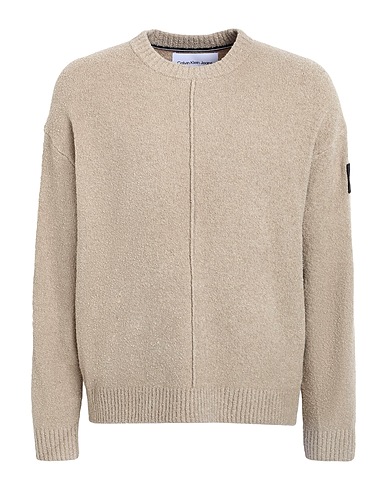 CALVIN KLEIN JEANS Jumper Beige 65% Cotton, 32% Polyester, 3% Elastane