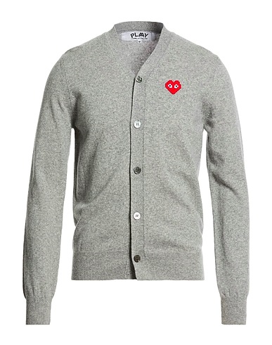 COMME des GARÇONS PLAY Cardigan Light grey 100% Wool