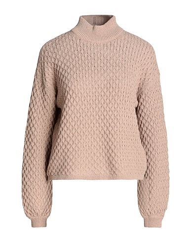 VERO MODA Polo neck Sand 50% Cotton, 50% Recycled polyester