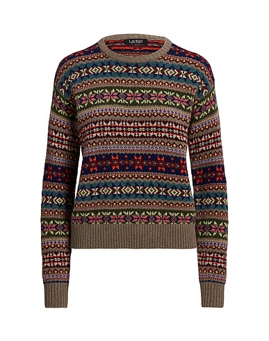 LAUREN RALPH LAUREN Jumper FAIR ISLE WOOL-BLEND SWEATER
 Taupe 55% Wool, 25% Recycled nylon, 20% Cotton