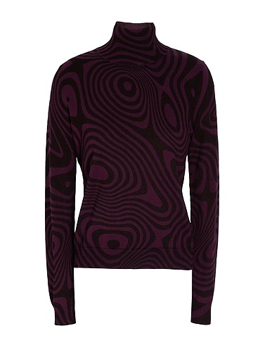 8 by YOOX Dolcevita ORGANIC COTTON PRINTED MOCK NECK KNITTED SWEATER
 Prugna 95% Cotone organico, 5% Cachemire