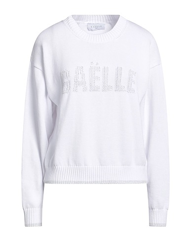 GAëLLE Paris Sweater White 96% Cotton, 2% Viscose, 1% Polyamide, 1% Metallic fiber