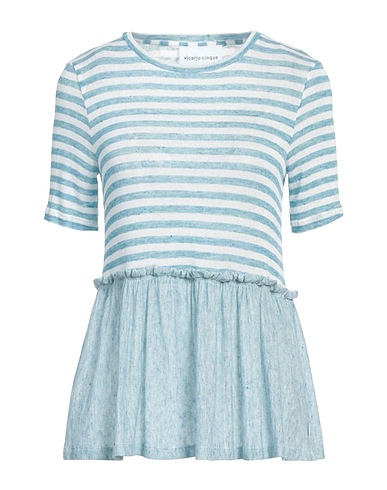 VICARIO CINQUE Sweater Light blue 48% Viscose, 48% Linen, 4% Elastane