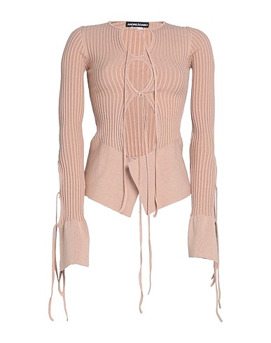 ANDREĀDAMO Cardigan Beige 80% Viscose, 10% Polyester, 9% Polyamide, 1% Elastane