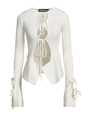 ANDREĀDAMO Cardigan Ivory 80% Viscose, 10% Polyester, 9% Polyamide, 1% Elastane