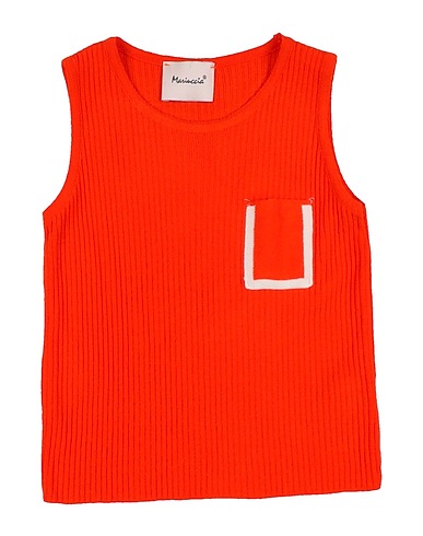 MARIUCCIA Sleeveless sweater Orange 98% Viscose, 2% Elastic fibres