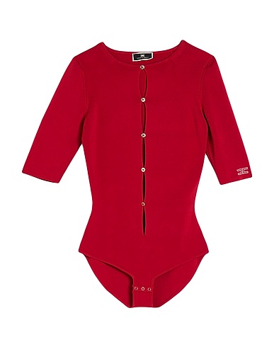 ELISABETTA FRANCHI TOPWEAR Brick red 65% Viscose, 32% Polyamide, 3% Elastane