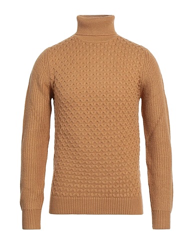 PRIMO EMPORIO Polo neck Camel 85% Acrylic, 15% Wool