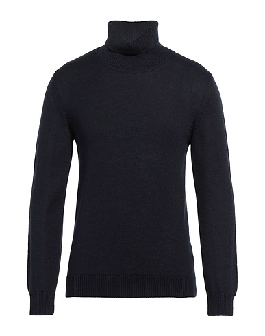 PRIMO EMPORIO Polo neck Midnight blue 50% Merino Wool, 50% Acrylic
