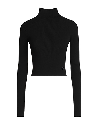 CALVIN KLEIN JEANS Polo neck Black 70% Polyester, 27% Polyamide, 3% Elastane