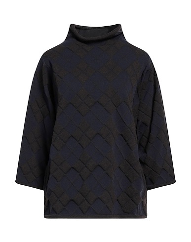 LIVIANA CONTI Turtleneck Dark brown 100% Virgin Wool, Polyamide, Elastane