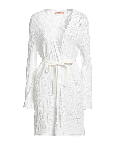 TWINSET Cardigan White 65% Viscose, 35% Polyamide, Cotton