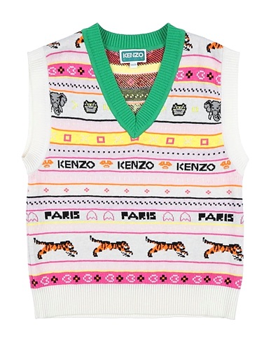 KENZO KIDS Maglia Gilet Rosa 79% Cotone, 10% Viscosa, 7% Poliammide, 4% Lana