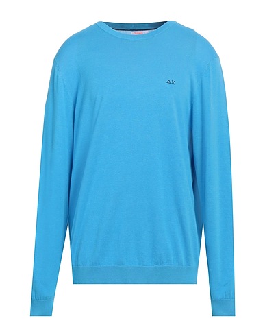 SUN 68 Pullover Bleu d'azur 100% Coton