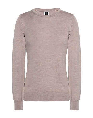 8 by YOOX Sweater MERINO WOOL ESSENTIAL CREWNECK SWEATER Sand 100% Merino Wool