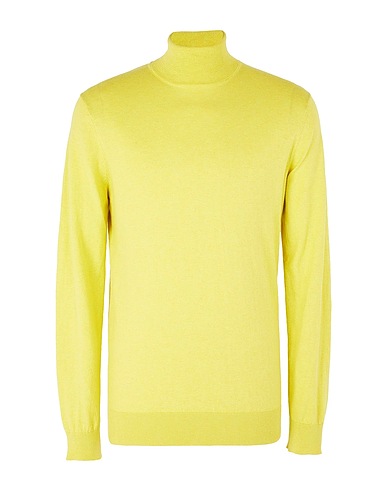 8 by YOOX Polo neck ORGANIC COTTON TURTLENECK
 Yellow 95% Organic cotton, 5% Cashmere