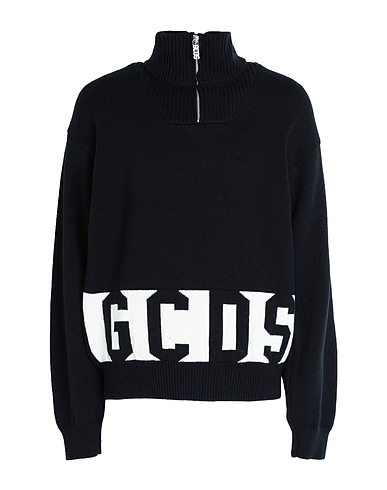 GCDS Jumper with zip Black 50% Wool, 50% Acrylic