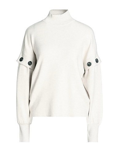 VILA Polo neck Cream 50% EcoVero™ viscose, 28% Polyester, 22% Polyamide