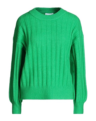 VILA Pullover Verde 90% Poliestere riciclato, 8% Lana, 2% Elastan