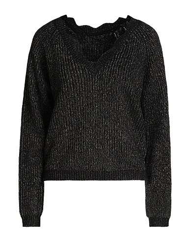 VILA Pullover Schwarz 44% Acryl, 32% Recyceltes Polyester, 24% Polyamid