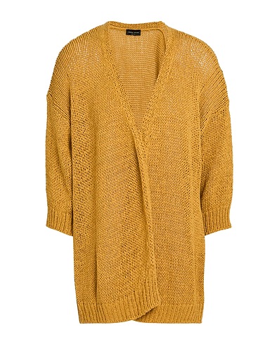 ROBERTO COLLINA Cardigan Mustard 66% Cotton, 34% Polyamide