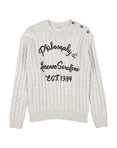 PHILOSOPHY di LORENZO SERAFINI Pullover Hellgrau 47% Wolle, 30% Viskose, 15% Polyamid, 8% Kaschmir
