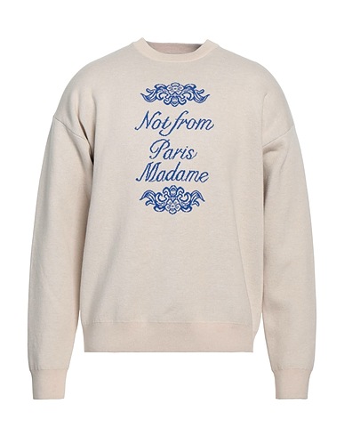 DRÔLE DE MONSIEUR Pullover Beige 50% Wolle, 50% Baumwolle