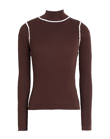 TOPSHOP Polo neck Chocolate brown 73% Viscose, 27% Nylon