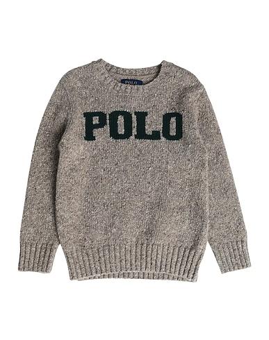 POLO RALPH LAUREN Jumper Logo Wool-Blend Sweater Taupe 31% Recycled wool, 29% Wool, 20% Viscose, 20% Nylon