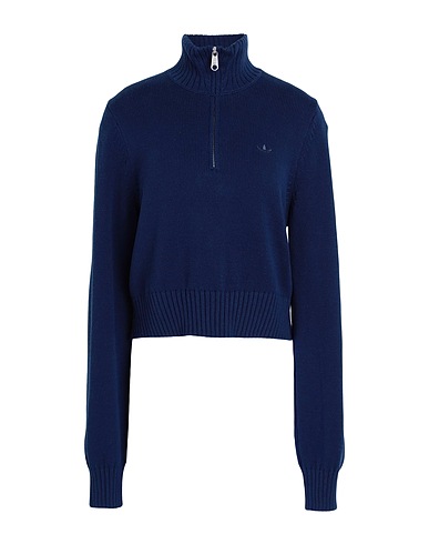 ADIDAS ORIGINALS Polo neck KNIT HALF ZIP
 Navy blue 100% Cotton