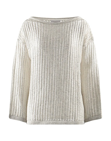 ALPHA STUDIO Jumper Light grey 72% Linen, 19% Polyester, 9% Metallic fiber