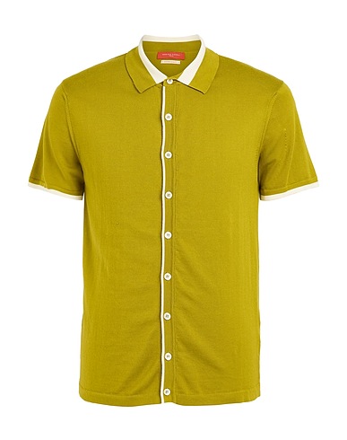 DANIELE FIESOLI Patterned shirt Green 100% Giza 45 Cotton