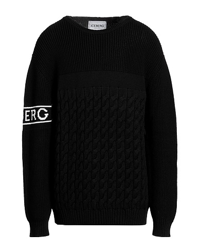 ICEBERG Jumper Black 100% Virgin Wool, Acetate, Wool