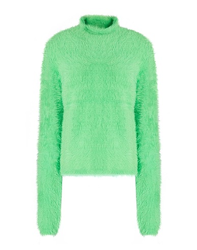 8 by YOOX Polo neck Lime green 87% Recycled polyamide, 13% Organic cotton