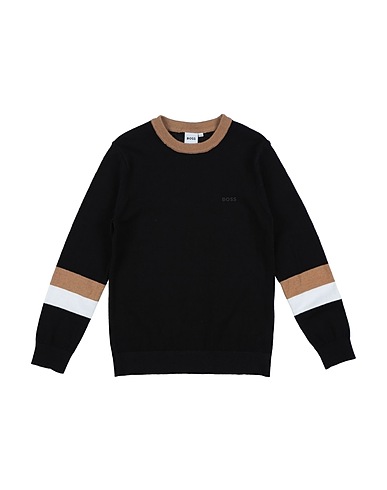 BOSS Pullover Nero 80% Cotone, 20% Lana