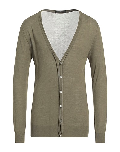 DANIELE ALESSANDRINI Cardigan Military green 100% Cotton