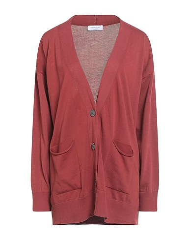FABIANA FILIPPI Cardigan Brick red 100% Cotton, Ecobrass