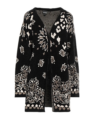 JUST CAVALLI Cardigan Black 29% Viscose, 28% Acrylic, 28% Wool, 14% Cotton, 1% Polyester
