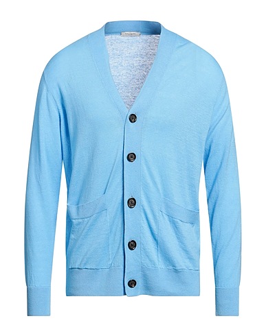 PAOLO PECORA Cardigan Azzurro 65% Lino, 35% Cotone