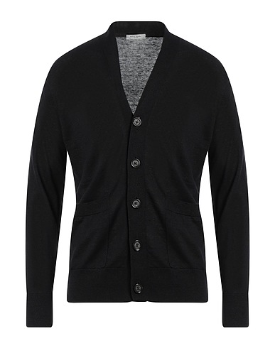 PAOLO PECORA Cardigan Nero 65% Lino, 35% Cotone