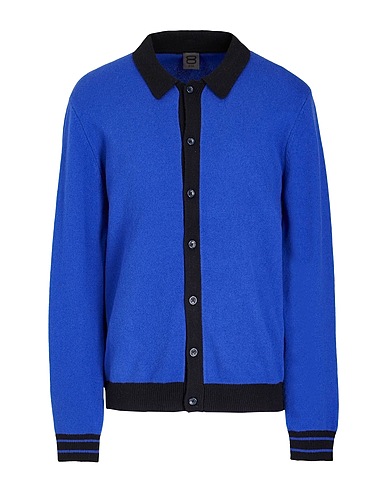 8 by YOOX Cardigan WOOL BLEND COLLEGE KNIT CARDIGAN
 Bright blue 80% Wool, 20% Recycled polyester