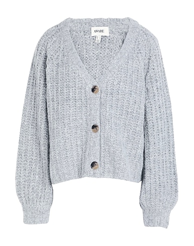VERO MODA Strickjacke Hellgrau 76% Recyceltes Polyester, 24% Acryl