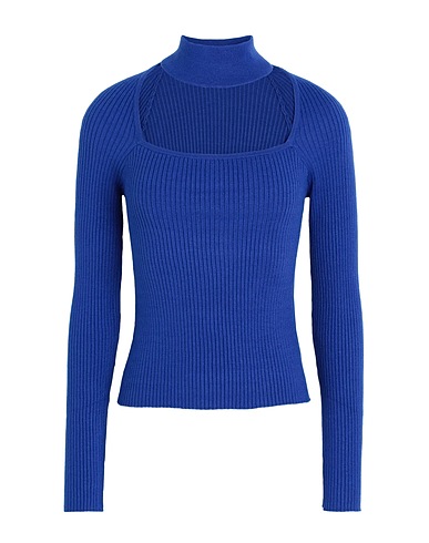 VERO MODA Polo neck Bright blue 50% EcoVero™ viscose, 28% Polyester, 22% Polyamide